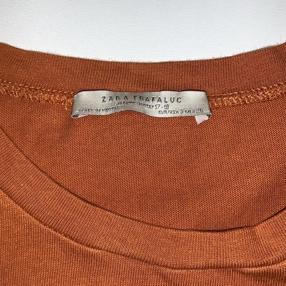 Zara TRF Short Sleeve Flutter Sleeve Crop Top - Picture 5 of 6